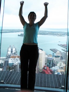 Let's hope the glass holds... Auckland Sky Tower.