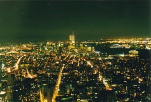New York at night from the Empire State Building.