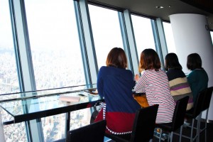 Cafe with a view. Tokyo Sky Tree.