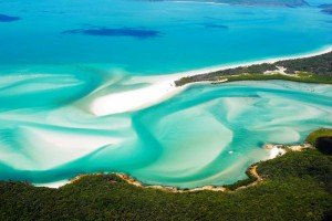 Arial view of Hill Inlet, Whitsunday Island.